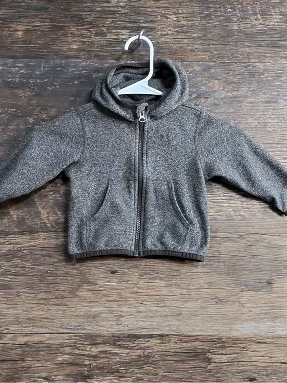 The North Face Kids Gray Hooded Zip Fleece
